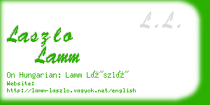laszlo lamm business card